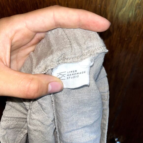 Linen Handmade Studio Linen Shorts Relaxed Fit Stretchy Beach Vacation XS/S - Picture 2 of 9